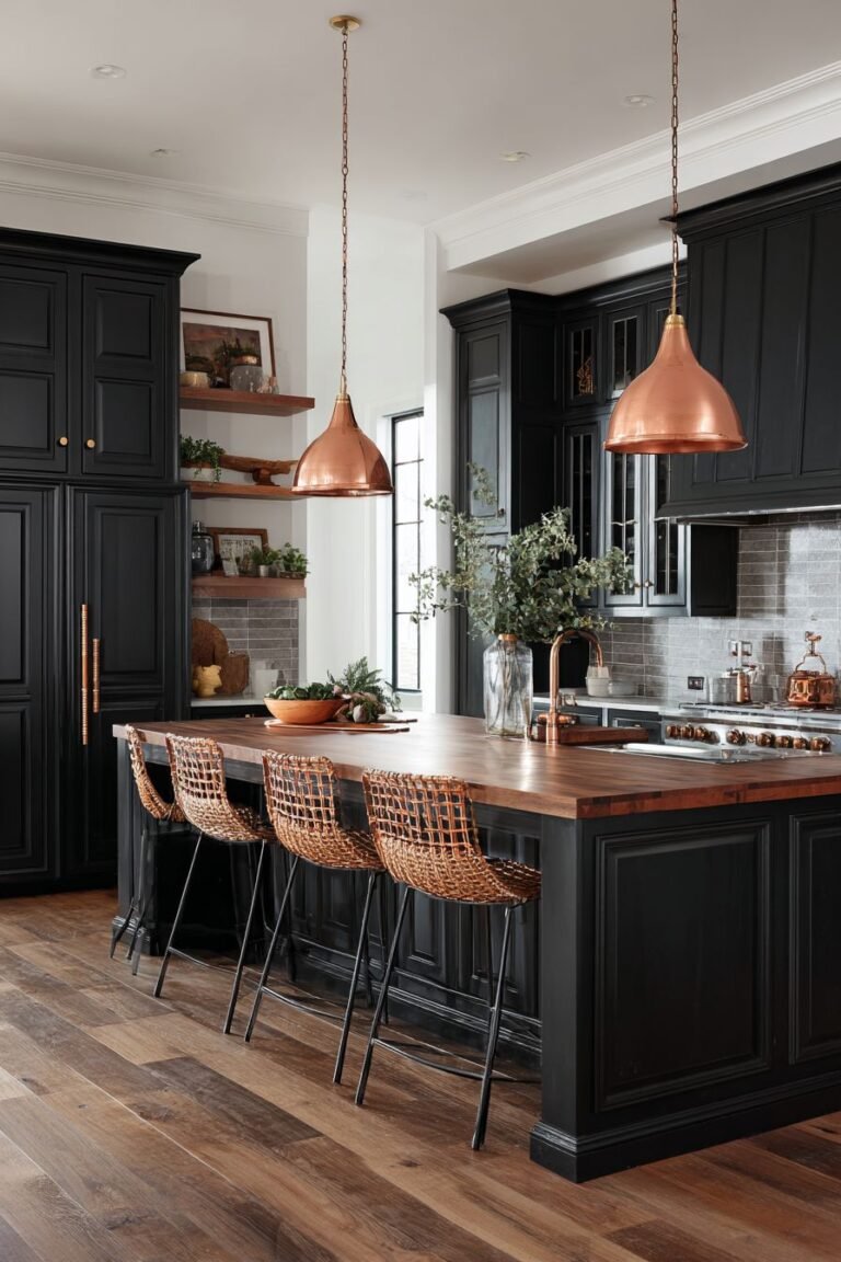 Bold Black Kitchens with Eye-Popping Metallic Vibes